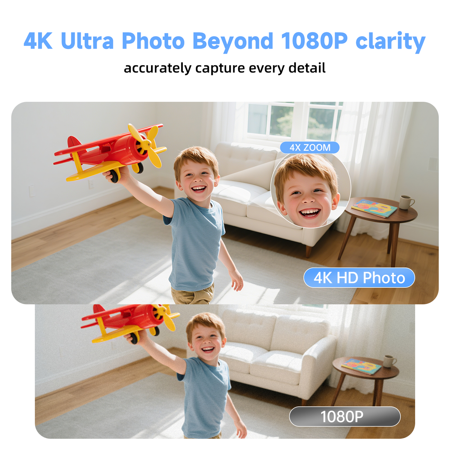 4K Window Security Camera for Home