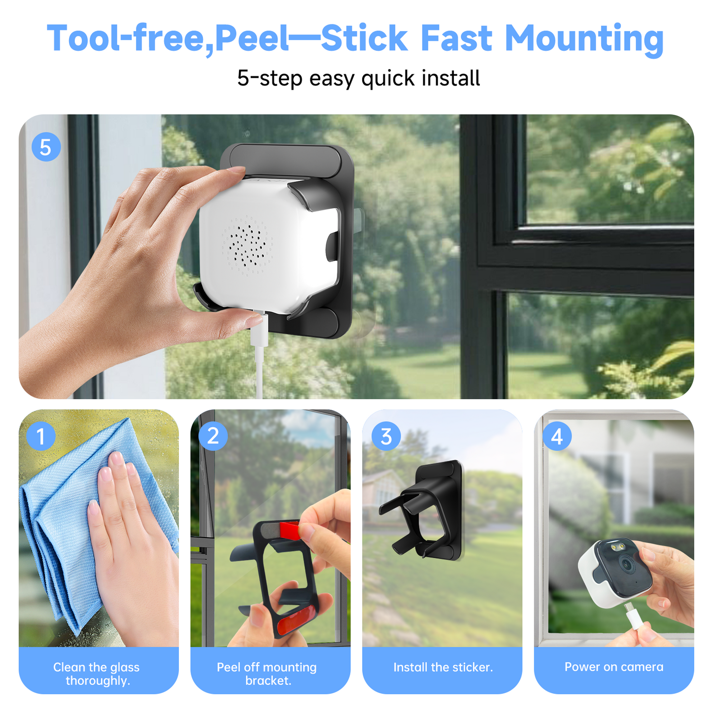 4K Window Security Camera for Home